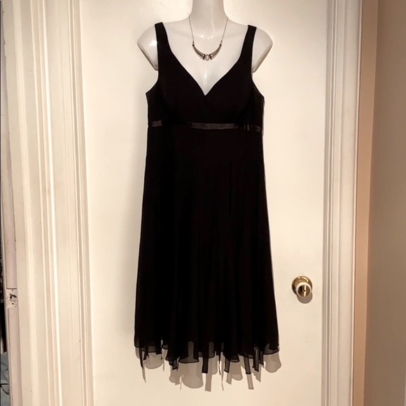 🍒 CARTISE Silk Designer Black Dress w/flowing overlay!!! - Picture 4 of 12